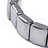 Rectangle Terahertz Stone Beaded Stretch Bracelets for Women Men BJEW-H590-05A-2