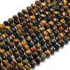 3-Color Dyed Natural Tiger Eye Beads Strands G-P573-A36-01-2