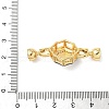 Flower Brass Micro Pave Clear Cubic Zirconia Fold Over Clasps KK-U059-43G-3