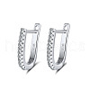 Rhodium Plated 925 Sterling Silver Cubic Zirconia Stud Earrings for Women EJEW-P231-41P-1