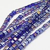 Electroplate Glass Beads Strands EGLA-D018-6x6mm-67-1