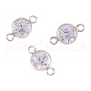 925 Sterling Silver Pave Cubic Zirconia Connector Charms STER-TAC0001-05-1