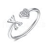 Adjustable Brass Rhinestone Cuff Rings for Women FS-WGEAD33-24-1