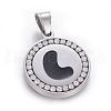 304 Stainless Steel Enamel Pendants STAS-E439-90L-P-1