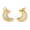 Brass Cubic Zirconia with Shell Pendants KK-K342-25G-2