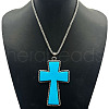 Alloy Pave Resin Pendant Necklaces QD9835-12-1