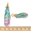 Electroplated Raw Rough Natural Quartz Crystal Big Pendants G-A229-02G-01-3