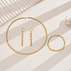Brass Chain Bracelets & Earrings & Necklaces Sets for Everyday Women's Fashion Accessories FY4215-5