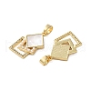 Brass Micro Pave Cubic Zirconia Pendants KK-U070-23G-2