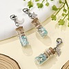 Natural Amazonite Chip inside Glass Wishing Bottle Pendant Decoration HJEW-JM03130-02-1