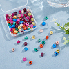 80Pcs 8 Color Natural White Jade Dyed Flat Round Charms PALLOY-FH00059-5