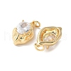 Brass Micro Pave Clear Cubic Zirconia Pendants KK-Q031-20G-2
