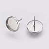 202 Stainless Steel Stud Earring Settings STAS-I088-E-03P-2