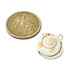2Pcs 2 Colors Natural & Synthetic Shiva Eye Shell Pendants PALLOY-JF03383-2