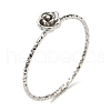 Non-Tarnish 304 Stainless Steel Rose Flower Finger Ring RJEW-P090-01P-1