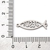201 Stainless Steel Hollow Religion Jesus Fish Connector Charms STAS-V014-03P-3