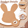 Rabbit Wall Mounted Brooch Jewelry Display Cork Tray AJEW-WH0433-01D-4