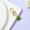 Star with Smiling Face Alloy Enamel Pendant Decorations HJEW-YW00010-03-1