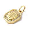 Real 18K Gold Plated Brass Micro Pave Clear Cubic Zirconia Pendants KK-L216-002G-W-2