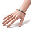 Coconut & Cross Dyed Synthetic Turquoise Beaded Stretch Bracelet for Men Women BJEW-JB09293-3