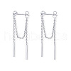 Stick Shaped Brass Chain Tassel Stud Dangle Earrings FS-WGFCB39-02-1