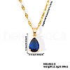Fashionable Brass Pave Glass Teardrop Pendant Necklaces UU4380-2-1