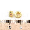 Brass Micro Pave Cubic Zirconia European Beads KK-P297-04A-G-2