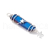 3Pcs 3 Styles Electroplated Natural Quartz Crystal Pointed Copper Wire Wrapped Pendants PALLOY-JF03767-03-4