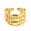 Bullion Clear Cubic Zirconia Open Cuff Ring RJEW-L121-012G-2