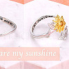 Sunflower Alloy with Rhinestone Adjustable Cuff Rings FS-WG522AE-01-3