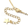 Natural Agate Round & Alloy Enamel Star Charms Bib Necklace with 304 Stainless Steel Chains NJEW-JN04404-02-4