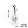 Shiny Sunflower Brass Full Crystal Rhinestone Belly Button Rings AG8892-1-1
