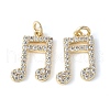 Brass Micro Pave Clear Cubic Zirconia Pendants KK-H449-85C-G-RS-1