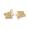 Brass Micro Pave Clear Cubic Zirconia Charms ZIRC-F134-15G-3