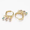 Brass Micro Pave Cubic Zirconia Huggie Hoop Earrings EJEW-L231-55G-2
