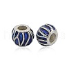 Antique Silver Tone Alloy Enamel European Beads ENAM-J384-01AS-1