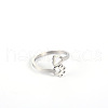 Stylish Adjustable Stainless Steel Paw Print Cuff Rings for Women CD3807-10-1