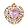Brass Micro Pave Clear Cubic Zirconia Pendants FIND-U017-13G-1