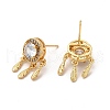 Rack Plating Brass Micro Pave Cubic Zirconia Stud Earring for Women EJEW-C057-10G-2