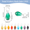   144Pcs 8 Sets Birthstone Glass Pendants FIND-PH0009-37-2