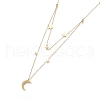 304 Stainless Steel Double Layer Necklaces NJEW-K120-10G-3