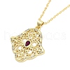 Brass Micro Pave Clear Cubic Zirconia Pendant Necklaces NJEW-Z035-05C-G-2