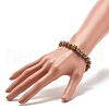 Natural DZi Agate Stretch Bracelet with Buddha Head BJEW-JB07706-4