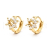Flower Brass Hoop Earrings EJEW-S256-01A-G-4