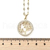 Brass Micro Pave Clear Cubic Zirconia Tree of Life Pendants NJEW-H066-01G-G-3