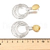 304 Stainless Steel Two Tone Dangle Stud Earrings EJEW-M104-01C-PG-3