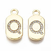 Brass Micro Pave Clear Cubic Zirconia Pendants KK-S360-052Q-NF-1