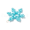 6Pcs 3 Styles Glass Snowflake Pendants PALLOY-JF03950-04-5