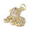 Brass Micro Pave Cubic Zirconia Pendants KK-Q808-41G-2