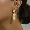 Elegant Vintage Brass Coin Flat Round Tassel Hoop Earrings NB9572-3